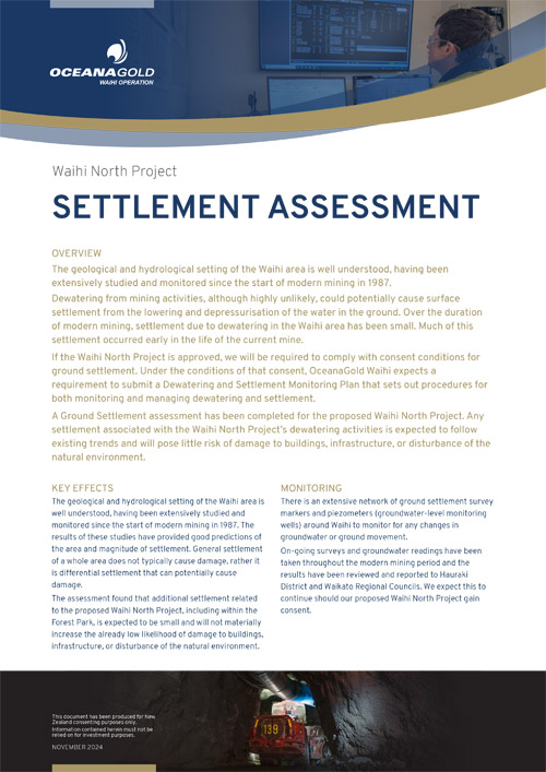 Settlement Assessment